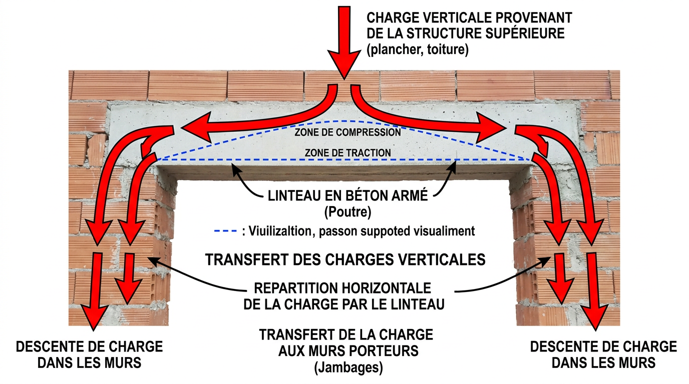 Schéma de transfert de charge linteau fenêtre