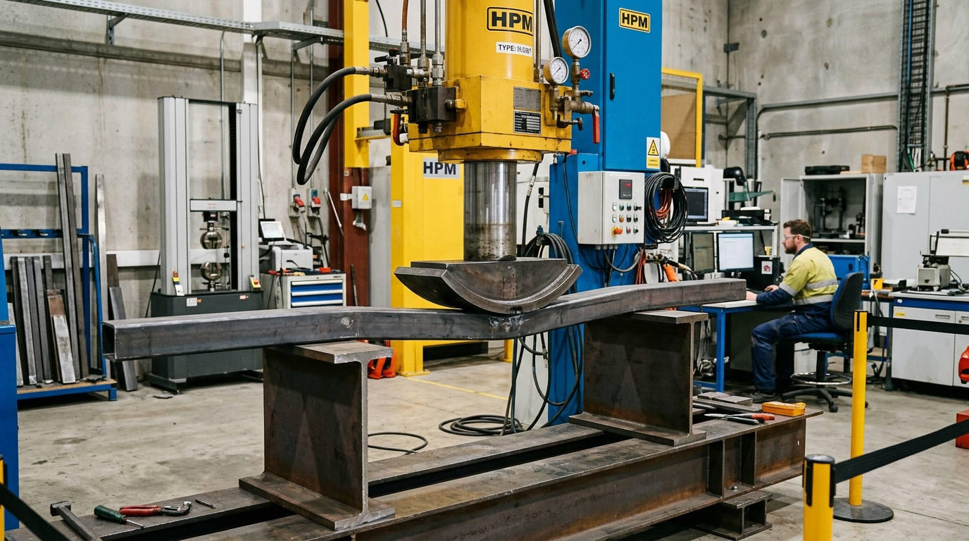 Test de charge et calcul de flèche sur un tube acier 40x40