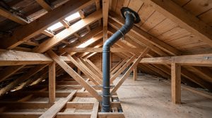 Installation d'une ventilation primaire en PVC dans des combles non aménagés