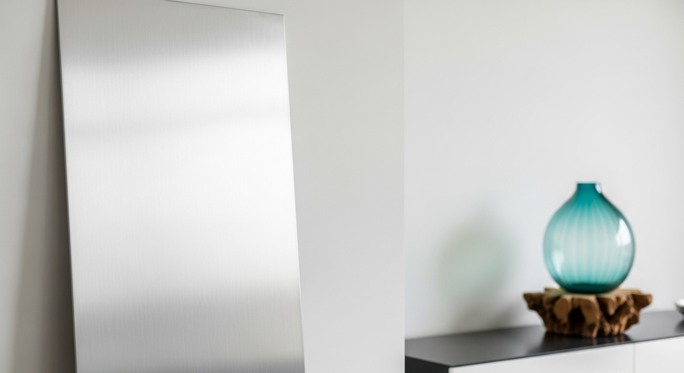 Planche surf décorative Dibond aluminium ParadiseDeco dans salon moderne