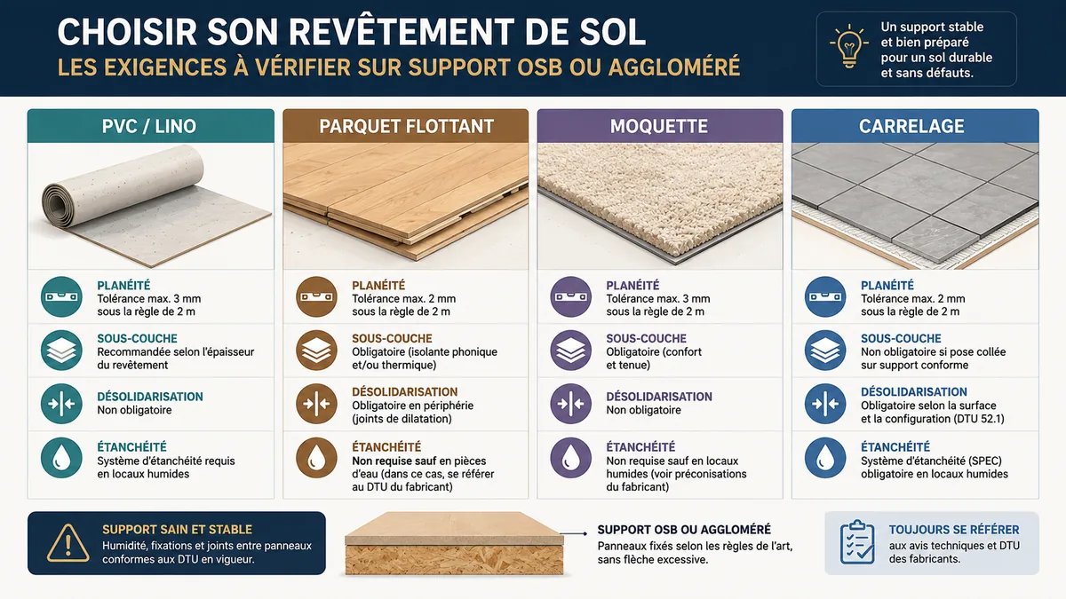 Compatibilité des panneaux avec les revêtements de sol