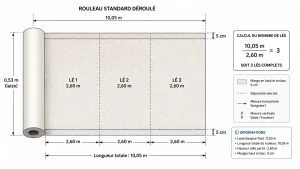 Combien de lait dans un rouleau de papier peint ? Calcul des lés