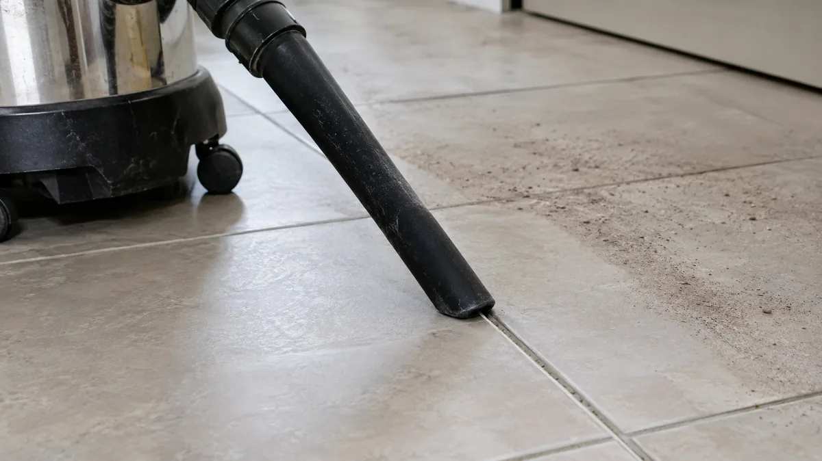 Aspiration des poussières dans un joint de carrelage