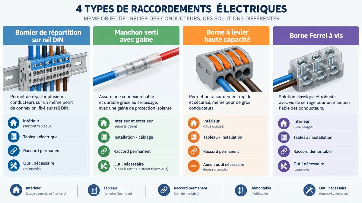 Comparatif des connecteurs adaptés au câble 10 mm²