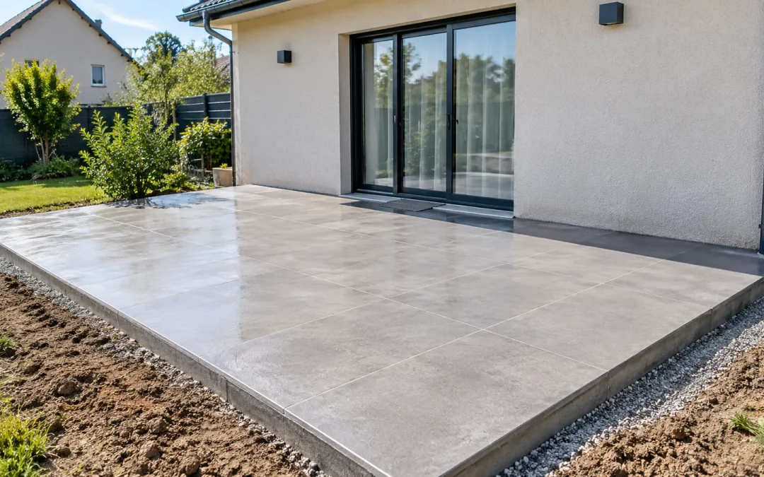 Couler une terrasse contre une maison : dalle béton et joint